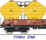 77001 Roco Set 3 silo vagonů řady Uacs 451.1, ČSD