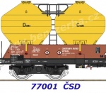 77001 Roco Set of three silo wagons, type Uacs 451.1, of the CSD