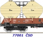 77001 Roco Set of three silo wagons, type Uacs 451.1, of the CSD