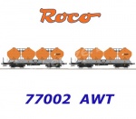 77002 Roco  Set of three silo wagons, type Uacs, of the AWT