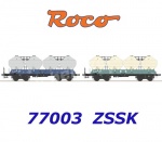 77003 Roco Set of two silo wagons type Uacs, of the ZSSK