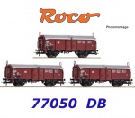 77050 Roco Set 3 uzavřených vozů s posuvnými střechami řady Tcs, DB