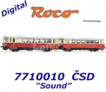 7710010 Roco Dieselová motorová jednotka M 152 0262  s přívěsem řady Blm, ČSD - Zvuk