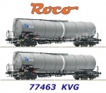 77463 Roco Set 2 cisternových vozů řady Zans, “KVG”,  GATX Rail Austria