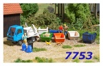 7753 Busch 4 skip containers 2.5 m³ in different colors., H0