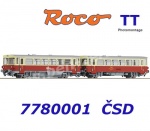 7780001 Roco TT Diesel railcar M 152 0059  with trailer type Blm of the CSD