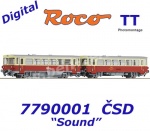 7790001 Roco TT Diesel railcar M 152 0059  with trailer type Blm of the CSD -Sound