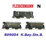 809004 Fleischmann N Set tří osobních vozů , K.Bay.Sts.B.