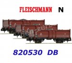 820530 Fleischmann N  3 piece Set Coal Cars Type Omm52, DB