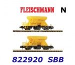 822920 Fleischmann N Set dvou výsypných vozů na štěrk řady Fccnpps, SBB