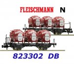 823302 Fleischmann N  Set of 2 container wagons  with 3 cotainers 