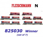 825030 Fleischmann N Set 7 kontejnerových vozů "Winner"