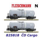 825818 Fleischmann N Set of two tank wagons, type Zacns, of the CD Cargo