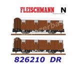 826210 Fleischmann N  Set of two covered goods wagons type Glmms of the DR