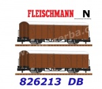 826213 Fleischmann N  Set of two covered goods wagons, type Gbs 258, of the DB