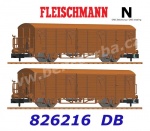826216 Fleischmann N Set of two covered goods wagons, type Gbsqss, of the DB