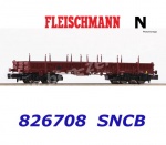 826708 Fleischmann N Four-axle flat wagon type Remms of the SNCB