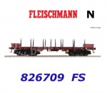 826709 Fleischmann N 4-axle flat  stake wagon, type Rmms, of the FS
