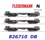 826710 Fleischmann N Set 3 plošinových vozů řady  Rmms, DB