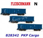 828342 Fleischmann N   Set 3 otevřených nákladních vozů řady Eaos, PKP Cargo