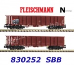 830252 Fleischmann N Set of 2 open wagons, type Eanos of the SBB