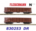 830253 Fleischmann N Set of 2 open wagons, type Eas 5948 of the DR