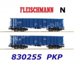 830255 Fleischmann N Set of  2 open freight wagons, type Eanos of the PKP Cargo
