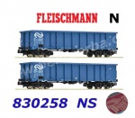 830258 Fleischmann N Set of  2 open freight wagons, type Eanos of the NS