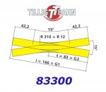 83300 Tillig TT Výhybka dvojitý kříž DKW, 166 mm