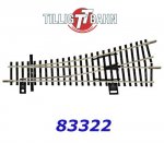 83324 Tillig TT Turnout EW1 left, 129,5 mm/ 15°