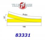 83331 Tillig TT Výhybka EW2 pravá, 166 mm/ 15°