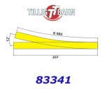 83341 Tillig TT Turnout EW3 right, 209 mm/ 12°