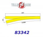 83342 Tillig TT Turnout EW3 left, 209 mm/ 12°
