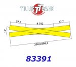 83391 Tillig TT Výhybka dvojitý kříž, 208,6 mm/ 2x 7,5°
