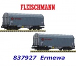 837927 Fleischmann N Set of 2 sliding tarpaulin wagons, type Shimms, the ERMEWA