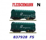 837928 Fleischmann N Set of 2 slide tarpaulin wagons Mercitalia Rail, FS
