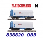 838820 Fleischmann N Set of two sliding tarpaulin wagons,Rail Cargo Austria