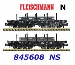 845608 Fleischmann N Set of two heavy-duty flat wagons, type S with load of the NS