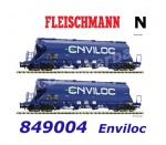 849004 Fleischmann N  Set 2 silo vagonů řady Uacs-x, Enviloc.