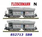 852713 Fleischmann N Set of two hopper wagons, type Faalns, of the ARR, OBB.