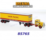 85765 Brekina Tahač Peterbilt 281 s návěsem “Union Pacific”, H0