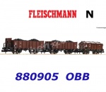 880905 Fleischmann N Set of three goods wagons of the OBB