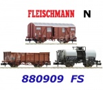 880909 Fleischmann N Set tří nákladních vozů, FS
