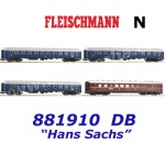 881910 Fleischmann N Set of 4 cars express train F 38 "Hans Sachs" of the DB