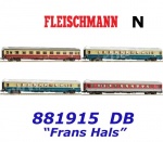 881915 Fleischmann N Set of 4 express train coaches  Eurocity "Frans Hals"of the DB