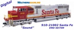 910-21002 WalthersMainline Dieselová lokomotiva EMD SD75M Santa Fe  #209 - Zvuk