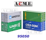 95066 A.C.M.E. ACME Set of 4 20 ft Containers of the  CATU, MAERSK, CMA CGM und UASC
