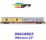 96010063 Igra Container car Type  Sggnss-XL Metrans loaded with 4 containers
