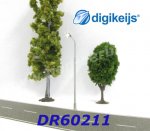 DR60211 Digikeijs Pouliční lampa jednoduchá, 4 kusy s LED, H0
