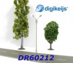 DR60212 Digikeijs Pouliční lampa dvojitá, 4 kusy s LED, H0